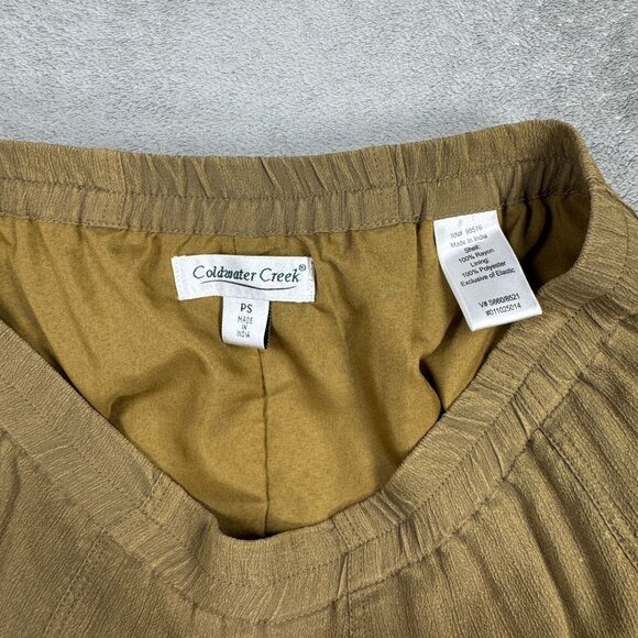 Coldwater Creek Womens PS Low Rise Brown Maxi Skirt Lined Flowy Boho A-Line Khak - Picture 5 of 8